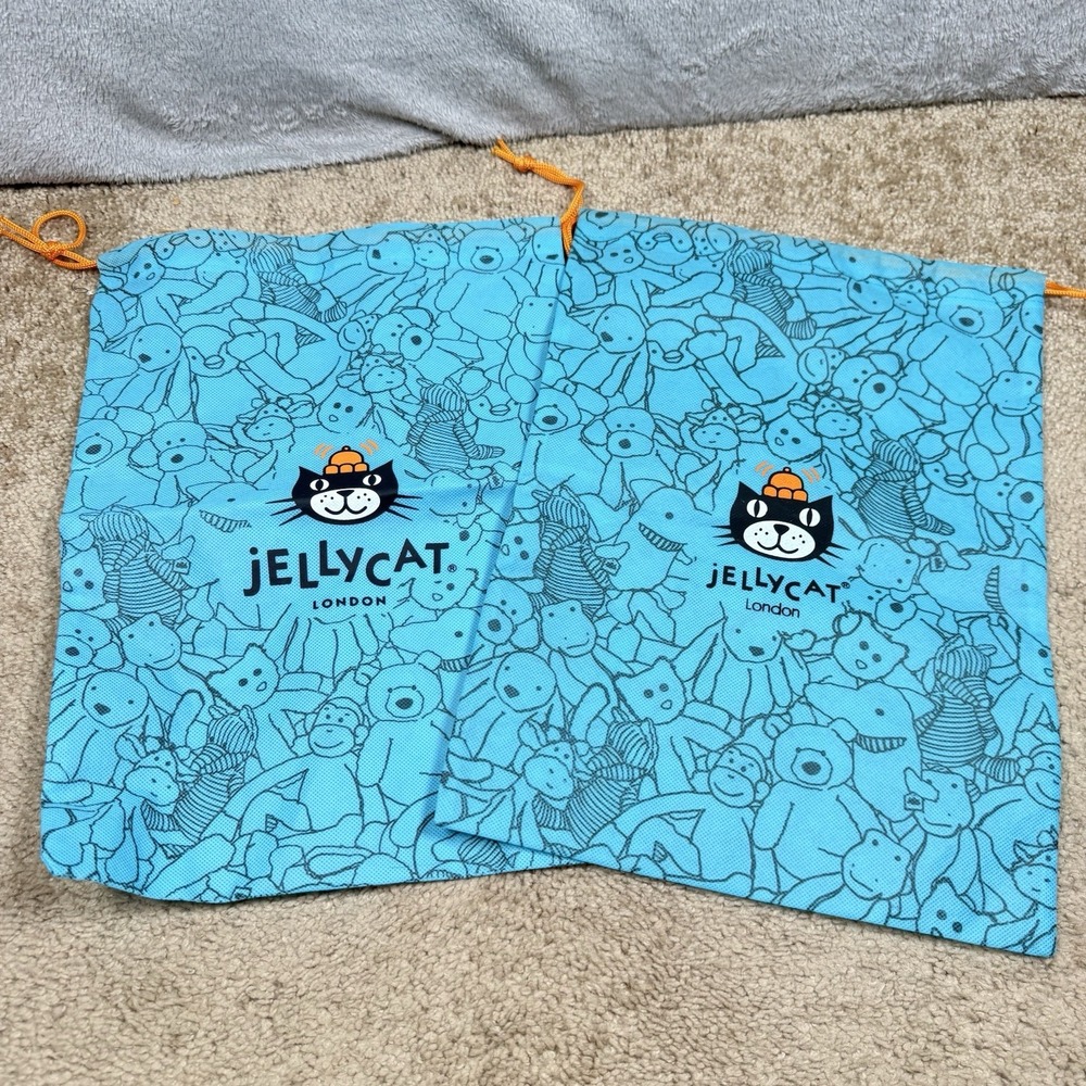 Jellycat Authentic Dust Bag Storage Large Size Gift Giving Blue Lot Of 2